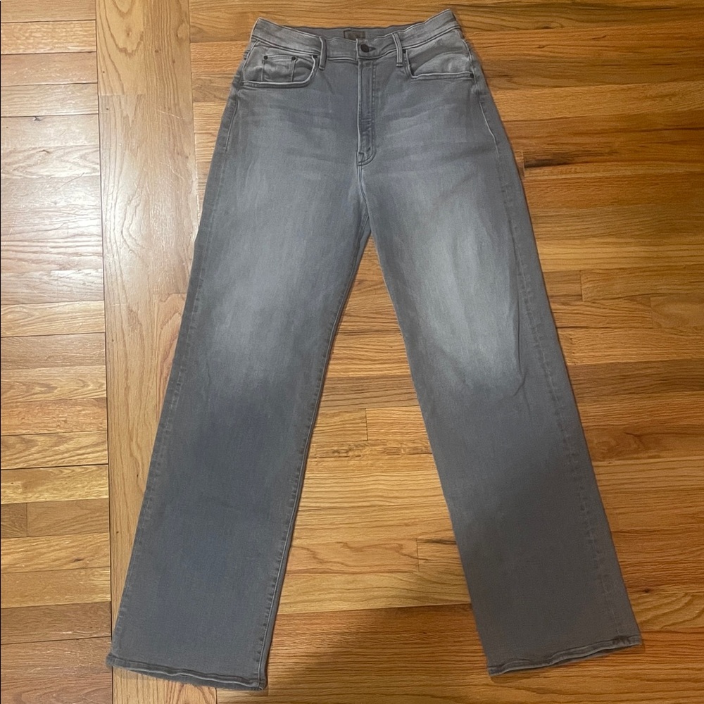MOTHER Gray Wide Leg Jeans. MAVEN HEEL